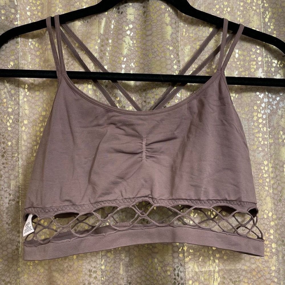 Victorias Secret Strappy Back Caramel Kiss Brown Stretchy Bralette, Large